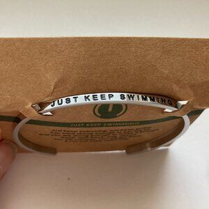 Silver MantraBand bracelet "just keep swimming".